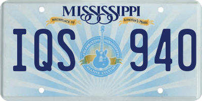 MS license plate IQS940