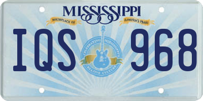 MS license plate IQS968