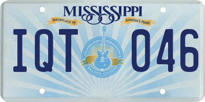 MS license plate IQT046