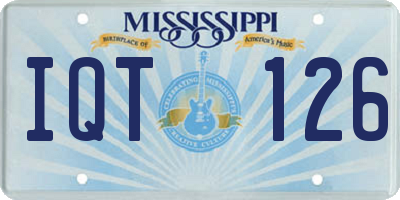 MS license plate IQT126