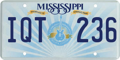 MS license plate IQT236