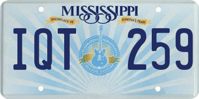 MS license plate IQT259