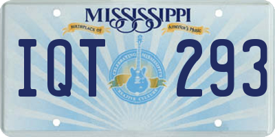 MS license plate IQT293
