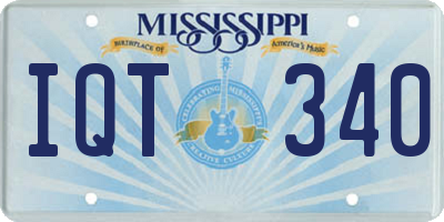 MS license plate IQT340