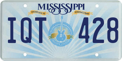 MS license plate IQT428