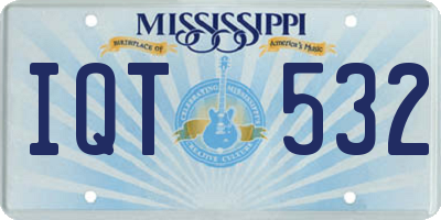 MS license plate IQT532