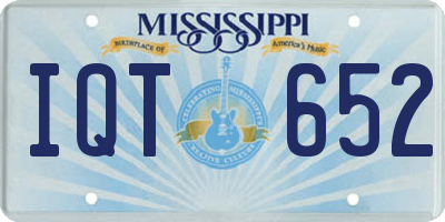 MS license plate IQT652