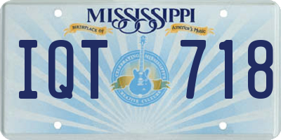MS license plate IQT718