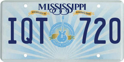 MS license plate IQT720