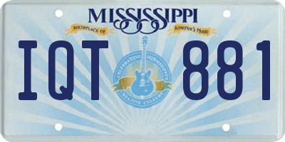 MS license plate IQT881