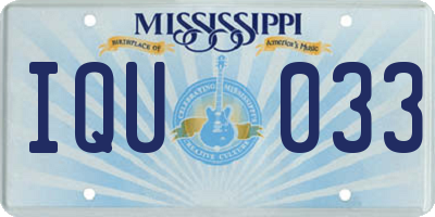 MS license plate IQU033