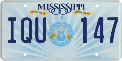 MS license plate IQU147