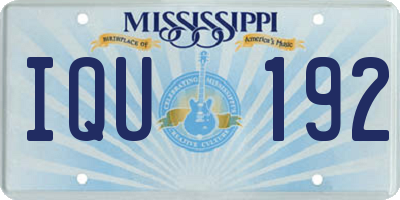 MS license plate IQU192