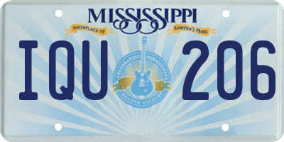 MS license plate IQU206