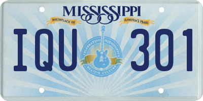 MS license plate IQU301