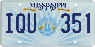 MS license plate IQU351