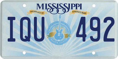MS license plate IQU492