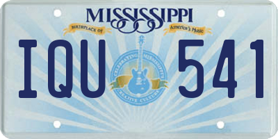 MS license plate IQU541