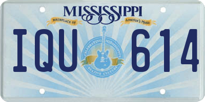 MS license plate IQU614