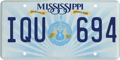 MS license plate IQU694