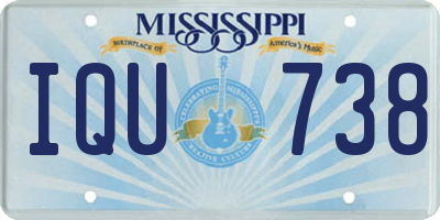 MS license plate IQU738