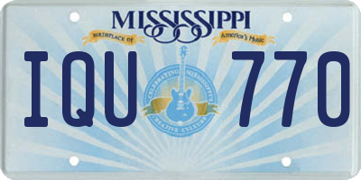 MS license plate IQU770