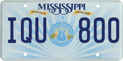 MS license plate IQU800