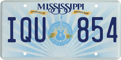 MS license plate IQU854
