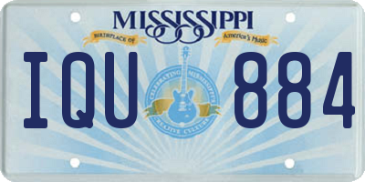 MS license plate IQU884