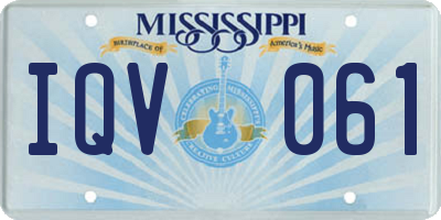 MS license plate IQV061