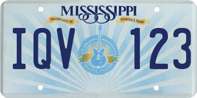 MS license plate IQV123