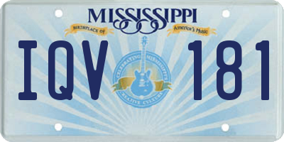 MS license plate IQV181