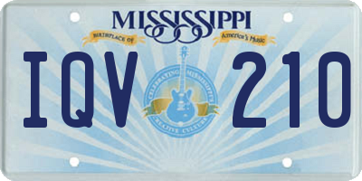 MS license plate IQV210