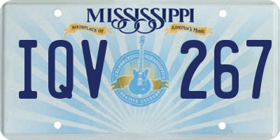 MS license plate IQV267