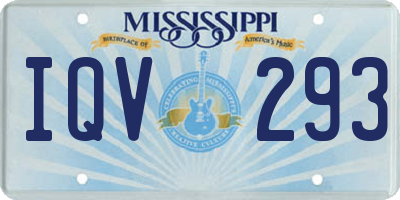 MS license plate IQV293