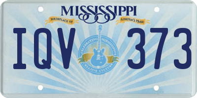 MS license plate IQV373