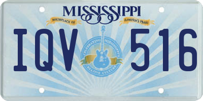 MS license plate IQV516