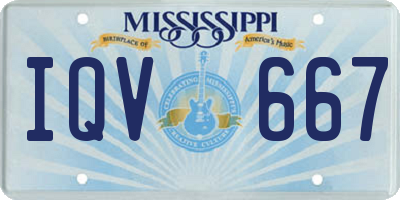 MS license plate IQV667
