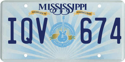 MS license plate IQV674