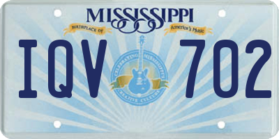 MS license plate IQV702