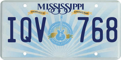 MS license plate IQV768