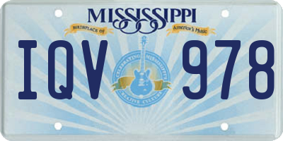 MS license plate IQV978