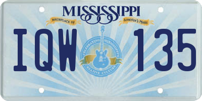 MS license plate IQW135
