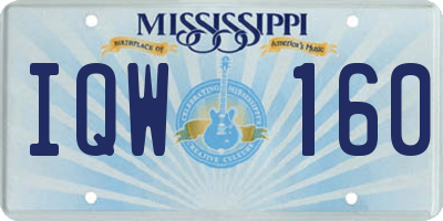 MS license plate IQW160