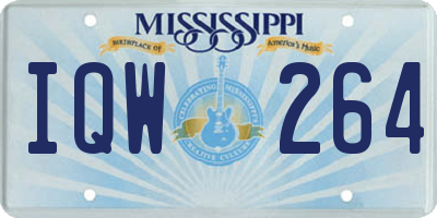 MS license plate IQW264