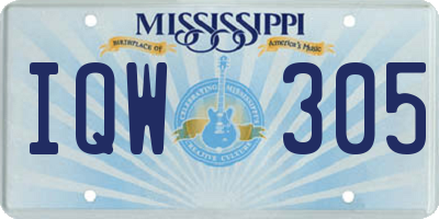 MS license plate IQW305