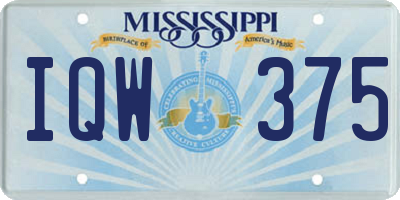 MS license plate IQW375