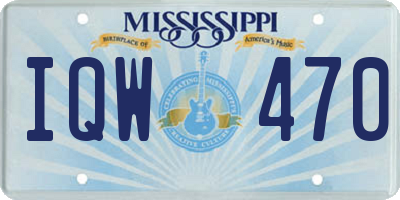 MS license plate IQW470