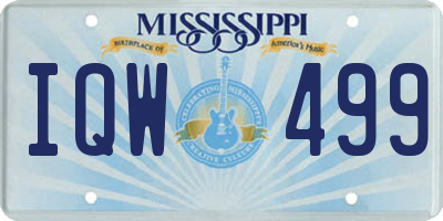 MS license plate IQW499