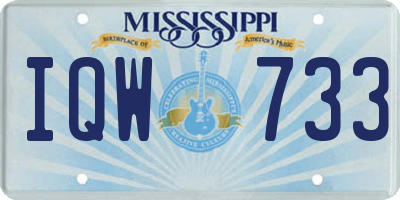 MS license plate IQW733